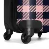 Geruit dambordpatroon in roze en zwart NBS - Handbagage koffer - Kinderen Unisex middel -wiel