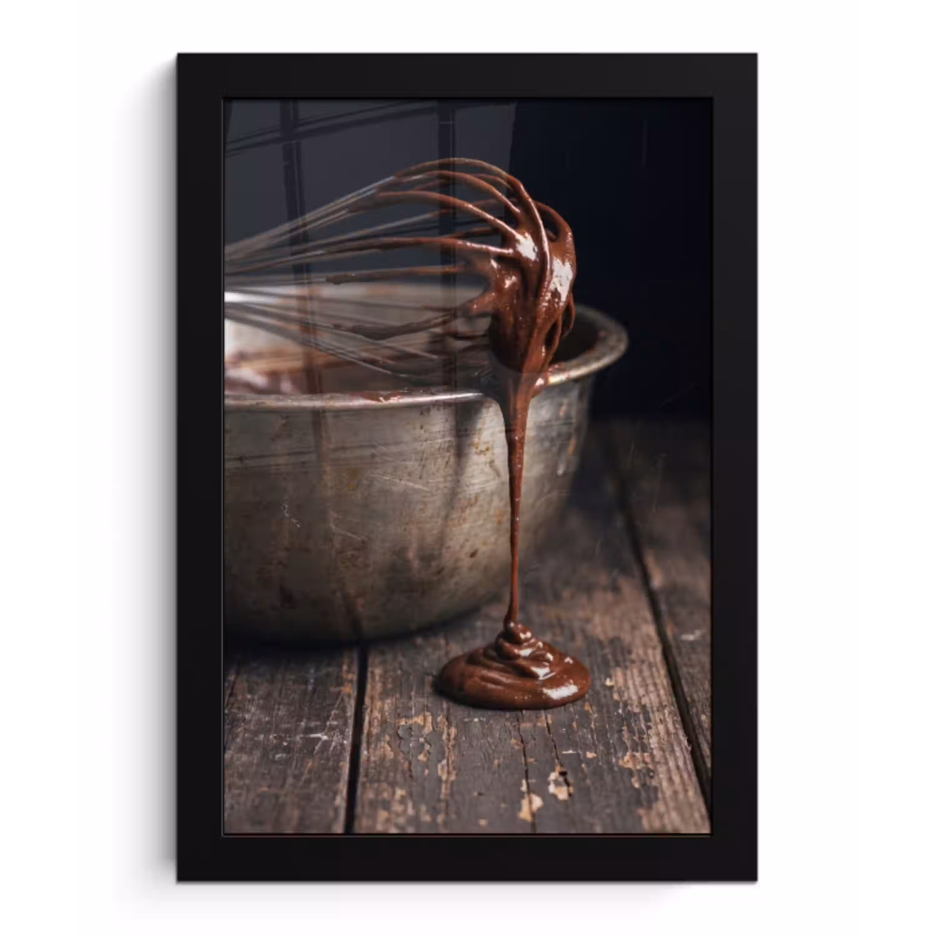 Chocolade - Beslag - Eten fotolijst zwart zonder passe partout klein -3d