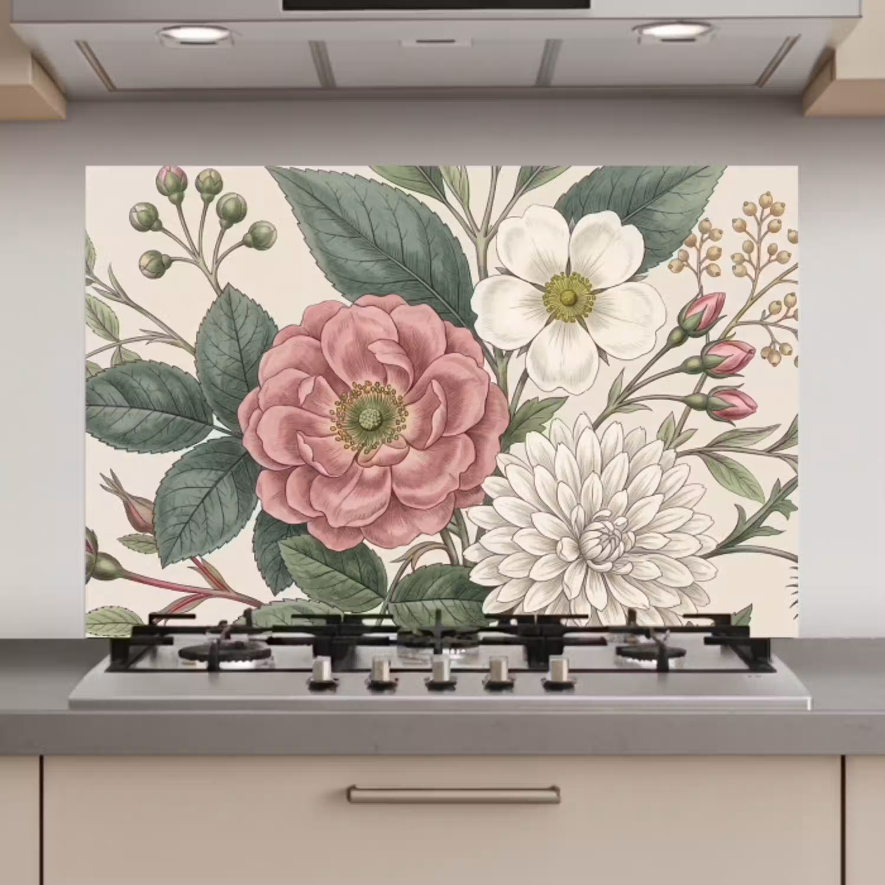 Romantisch - Design - Kleurrijk keuken achterwand spatscherm klein -3d_website