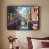 Stad - Gracht - Zon - Fietsen Textielframe - compleet frame klein -sfeer1