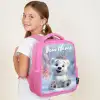 Ijsbeer - Kroon - Winter Kinderrugzak - Roze middel -sfeer2