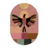 Illustratie - Vogel - Vlakken - Kleurrijk Wandcirkel Ovaal Forex klein -3d