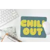 Chill out - Geel - Blauw muismat rubber klein -witbureau