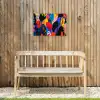 Bloemen - Bladeren - Abstract - Rood Tuinposter op houten frame 2 cm dik klein -sfeer4