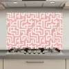 Doolhofpatroon - Roze - Wit - Abstract keuken achterwand spatscherm klein 900 -3d_website