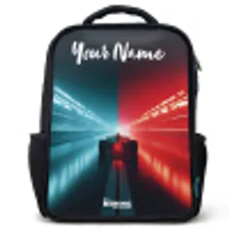 Raceauto - Verlichting - Neon - Rood Rugzak - Zwart middel -3d