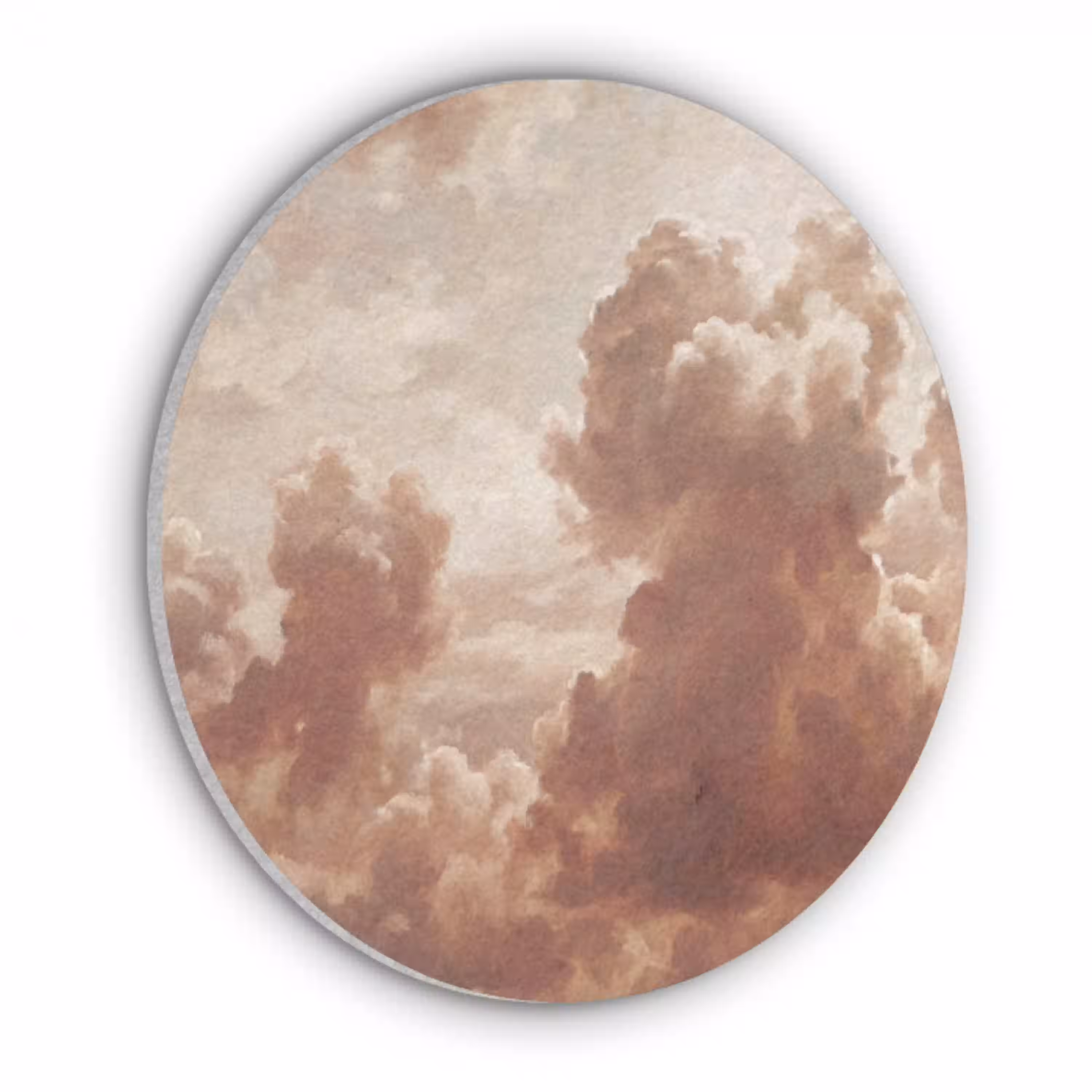 Wolken - Lucht - Natuur - Modern - Bruin Akoestische PET Vilt - Rond klein -3d
