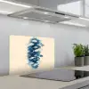 Vissen - Minimalistisch - Blauw keuken achterwand spatscherm klein -3d_schuin