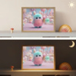 Monster - Pastel - Roze - Snoep Light Box met batterij (Wandlamp kind) middel -sfeer3_kind