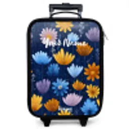 Bloemen op een donkerblauwe achtergrond Kinderkoffer - Zwart klein -zzz_website3d