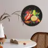Paprika - Peer - Citroen - Graffiti - Verf - Abstract Akoestische PET Vilt - Rond klein -sfeer3