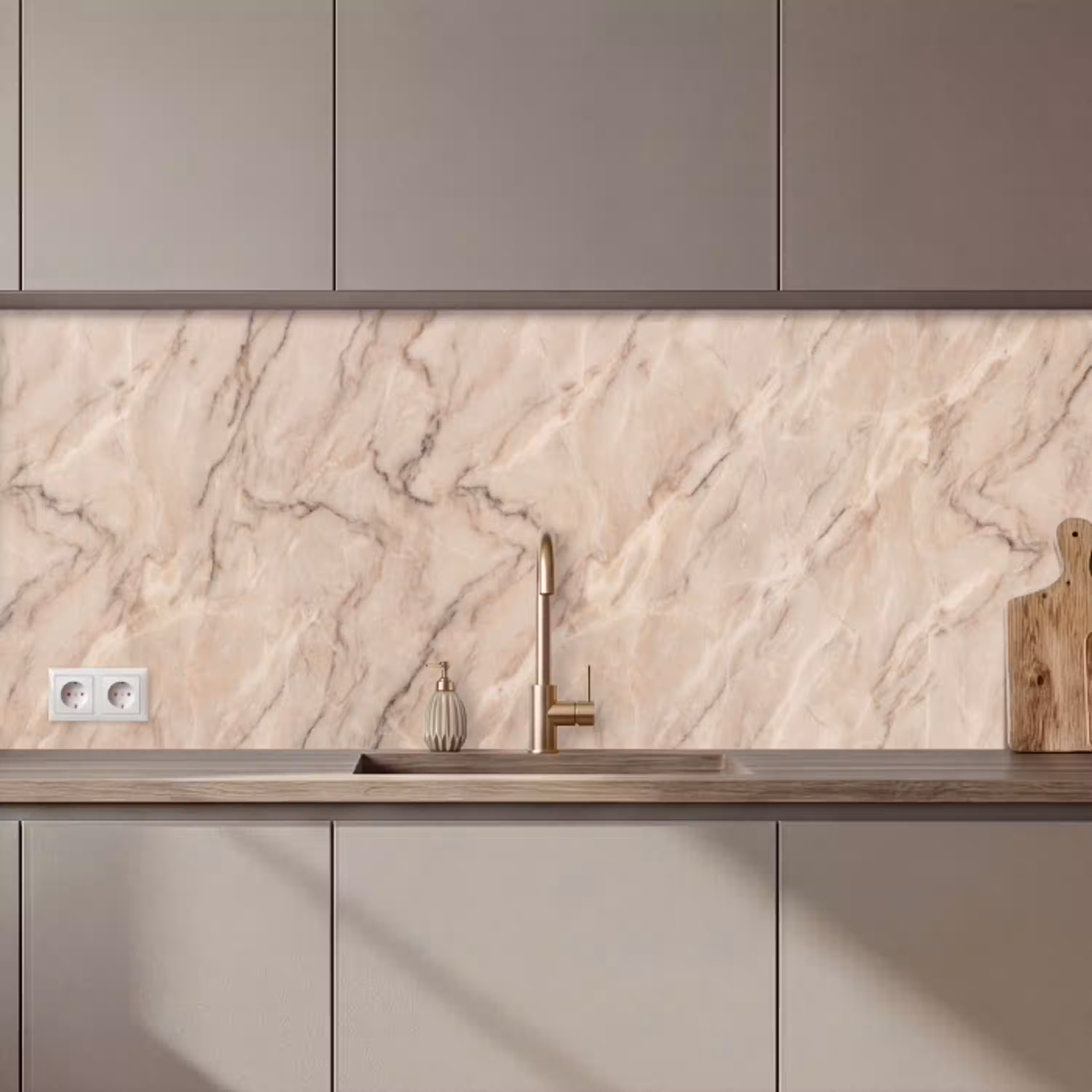 Marmer - Patroon - Abstract - Modern - Beige keuken achterwand 2 middel zz_3dshopping