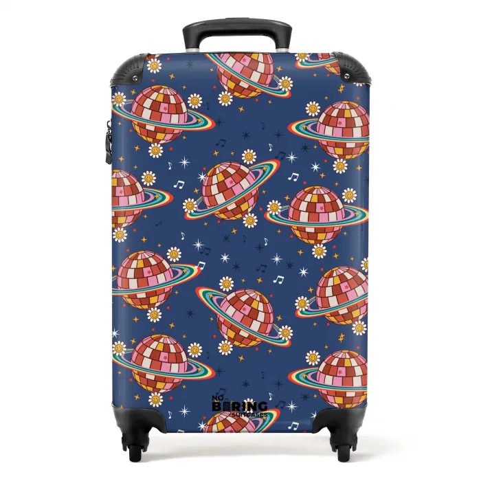 Retro disco regenbogen patroon kleurrijk NBS - Handbagage koffer - Kinderen Unisex middel -productfoto_recht