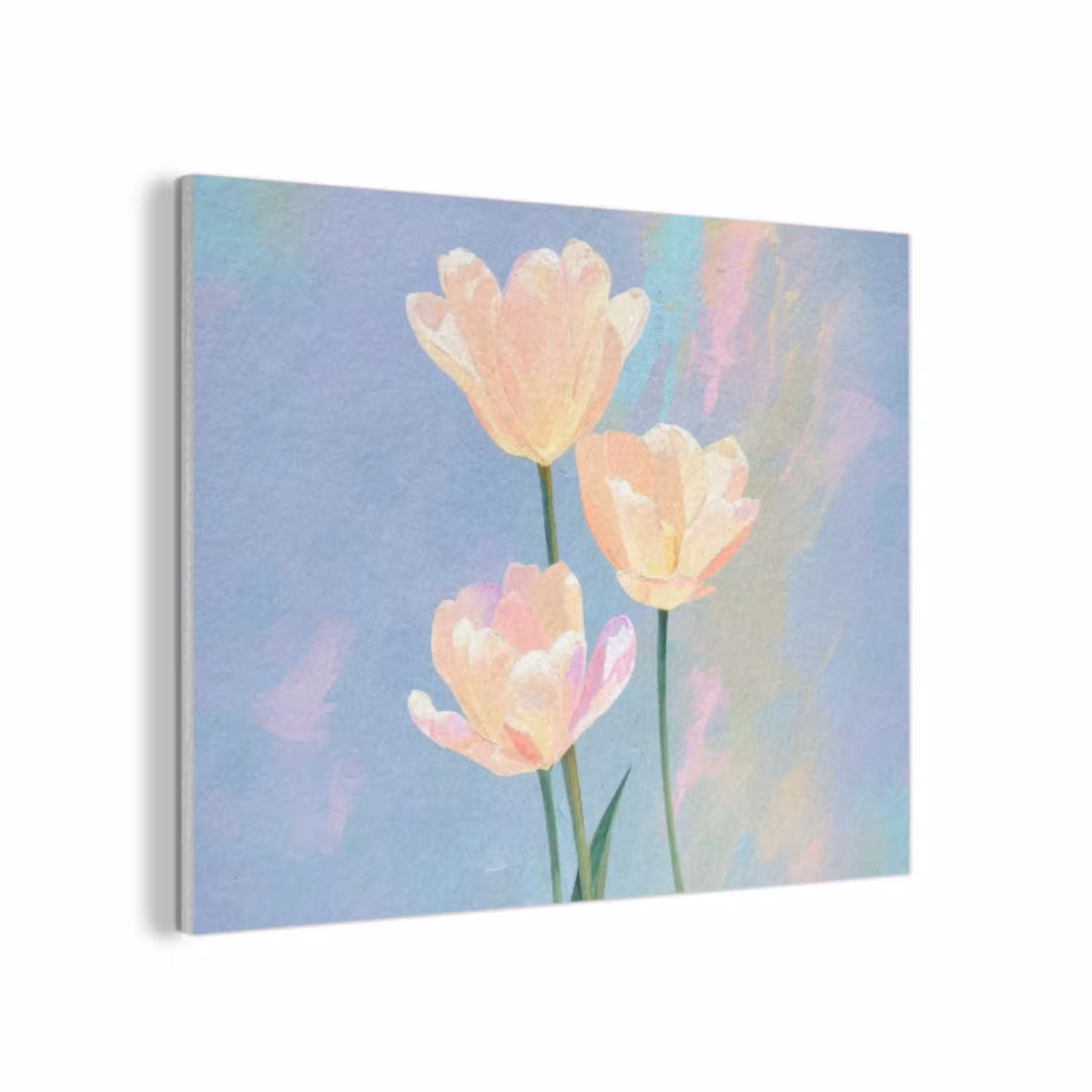 Tulpen - Roze accenten - Blauw PET vilt klein -3d