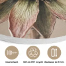 Droogbloem - Protea - Vintage - Beige - Rustiek Akoestische PET Vilt - Rond klein -closeup_FR
