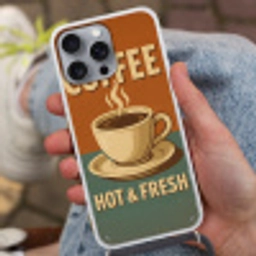 Koffie - Kop - Vintage - Quote Hoesje iPhone 16 Pro Max met koord klein -sfeer3