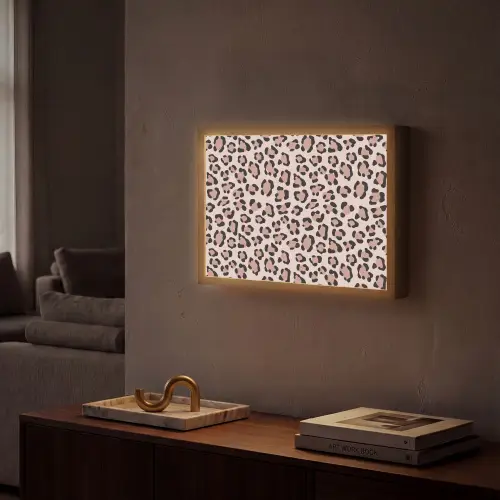 Vlekken - Beige - Luipaard Light Box met batterij (Wandlamp) middel 907 -sfeer1