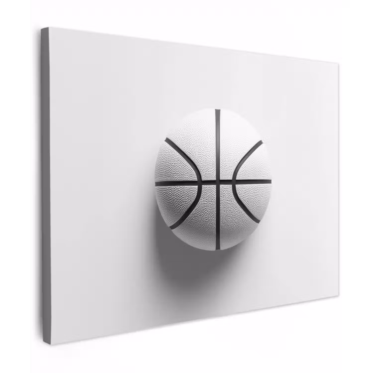 Canvas schilderij - Basketbal - Wit - Schaduw - Lijnen