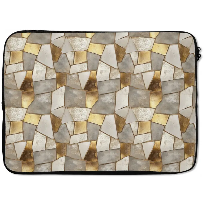 Mozaïek - Marmer - Goud laptophoes neopreen klein 279 -zkaufland3dotto