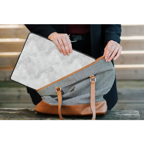 Lichtgrijs - Ruw - Subtiel laptophoes neopreen klein 279 -tas