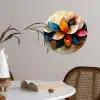 Bloem - Abstract - Kleurrijk - Bladeren Wandcirkel behangsticker klein -sfeer3