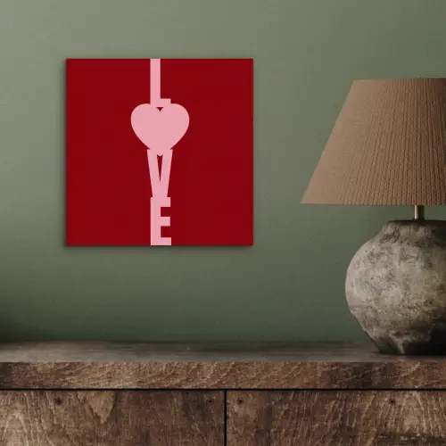 Love - Hart - Rood aluminium wit klein -sfeer2