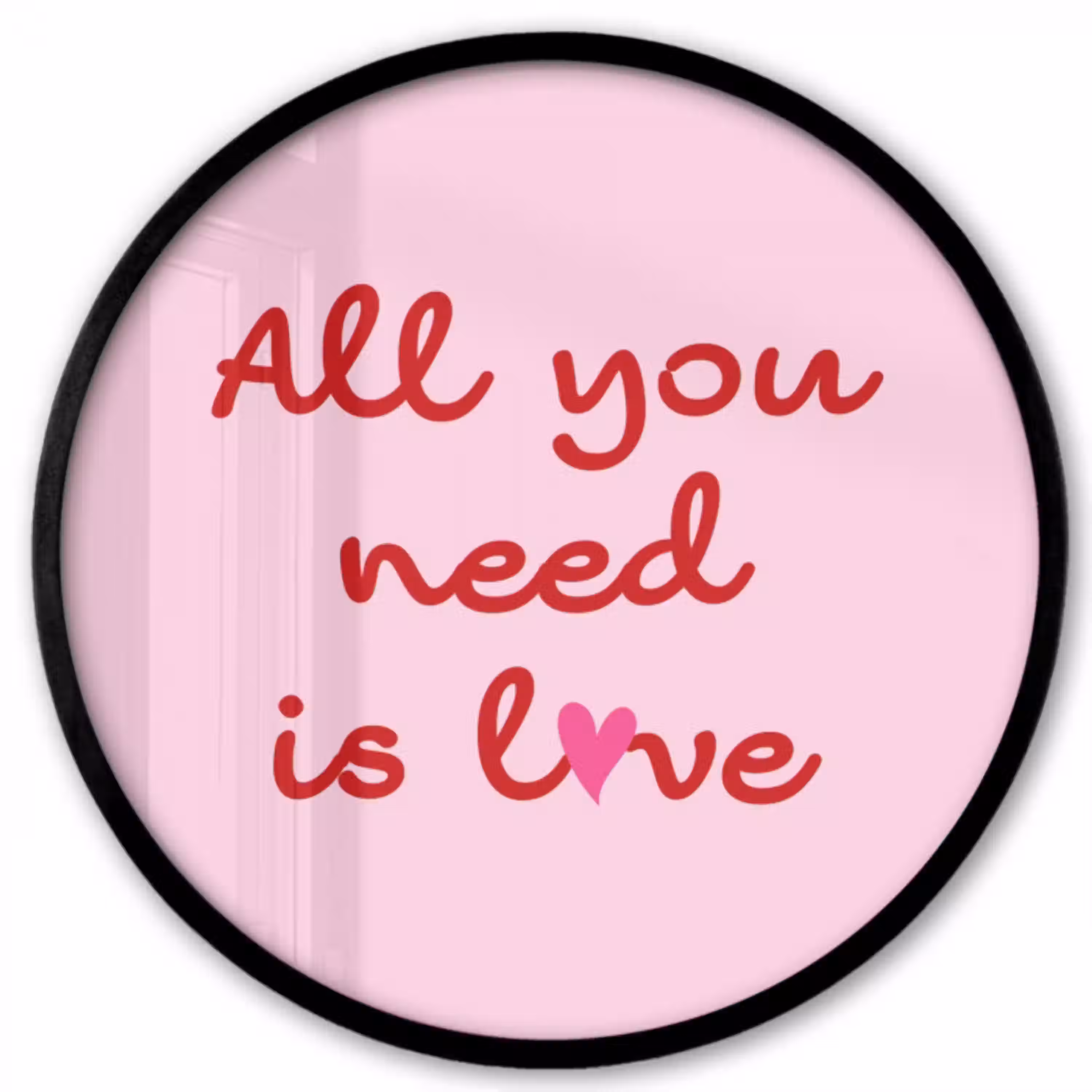 Tekst - Roze - Love - Hart Fotolijst rond zonder passe partout klein -3d