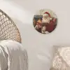 Kerst - Kerstman - Winter - Open Haard Akoestische PET Vilt - Rond klein -sfeer4