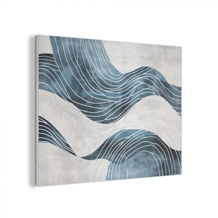 Lijnen - Golven - Abstract - Blauw PET vilt klein -3d