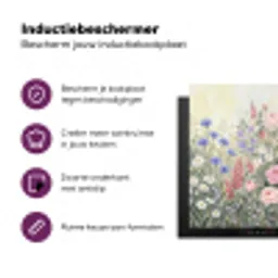 Bloemen - Tuin - Natuur - Kleurrijk Inductie beschermer vinyl 3mm klein -zzzzzzz-cc-usp