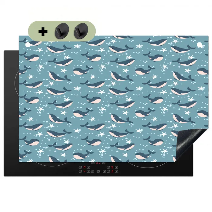Klein - Oceaan - Walvis - Zeester Inductie beschemer met haakjes klein 777 -3d