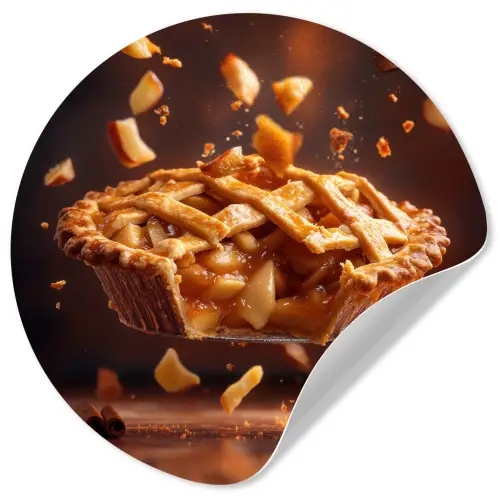Appel - Taart - Warm - Eten Wandcirkel behangsticker klein -3d