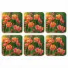Bloemenveld - Zonnestralen - Oranje onderzetter kurk middel -3d