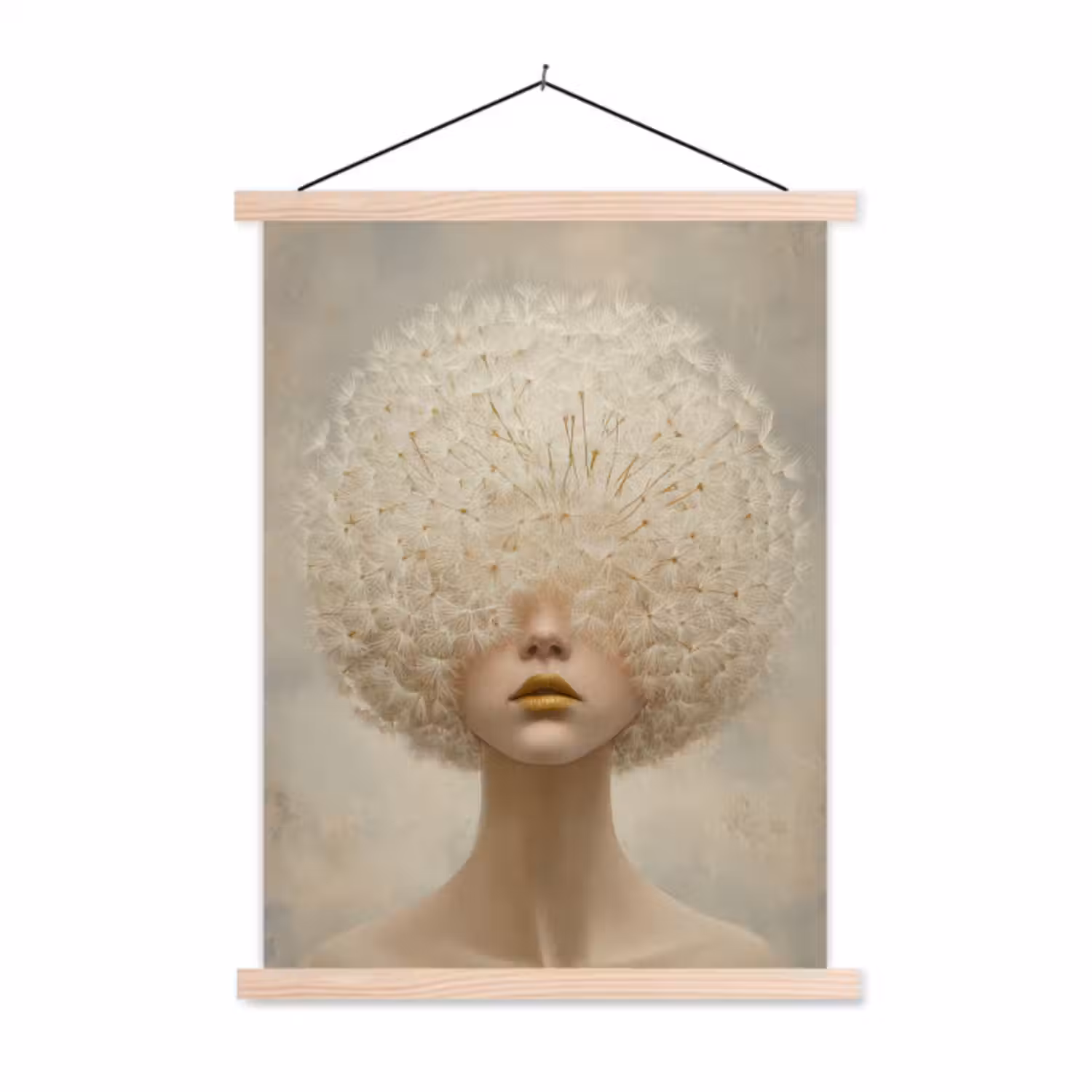 Schoolplaat - Dromerig - Beige - Paardenbloemzaadjes