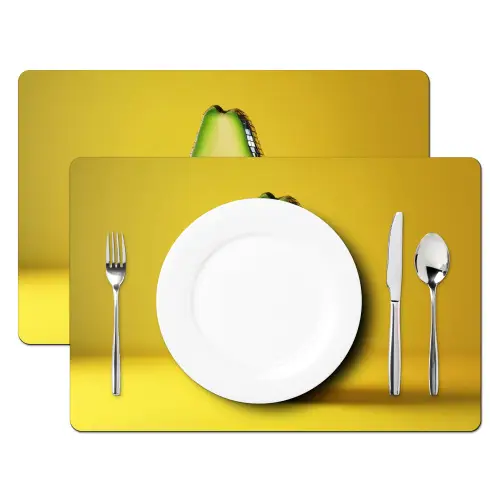 Avocado - Discobal - Geel - Glitter Placemat vinyl groot -zzsfeer2_Kitchenyeah-website