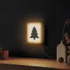 Kerstboom - Zwarte kerstboom - Boom - Japandi Light Box met kabel (Wandlamp) klein -sfeer1