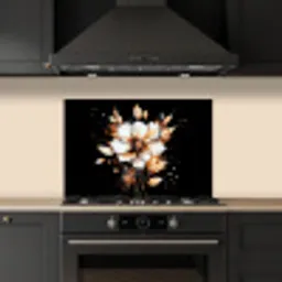Bloem - Verf - Goud - Graffiti - Modern keuken achterwand spatscherm klein -sfeer1