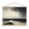Zee - Rotsen - Storm textielposter latten blank klein -3d