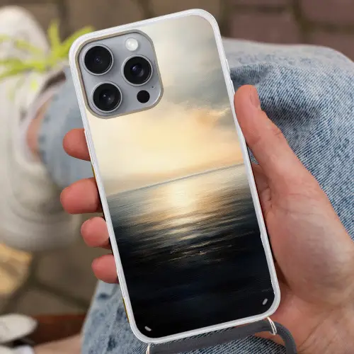 Zon - Horizon - Zee Hoesje iPhone 16 Pro Max met koord klein -sfeer3