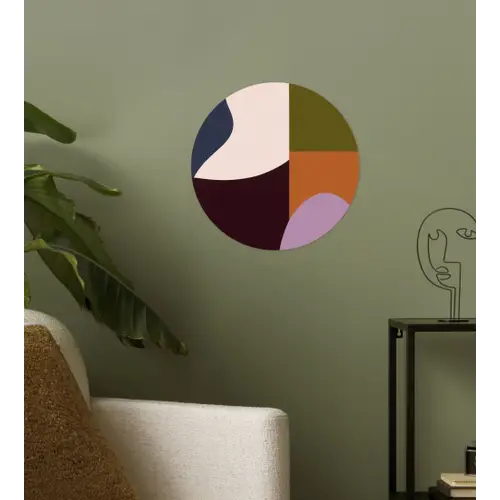 Vormen - Abstract - Kleuren - Vierkant Wandcirkel behangsticker klein -sfeer2