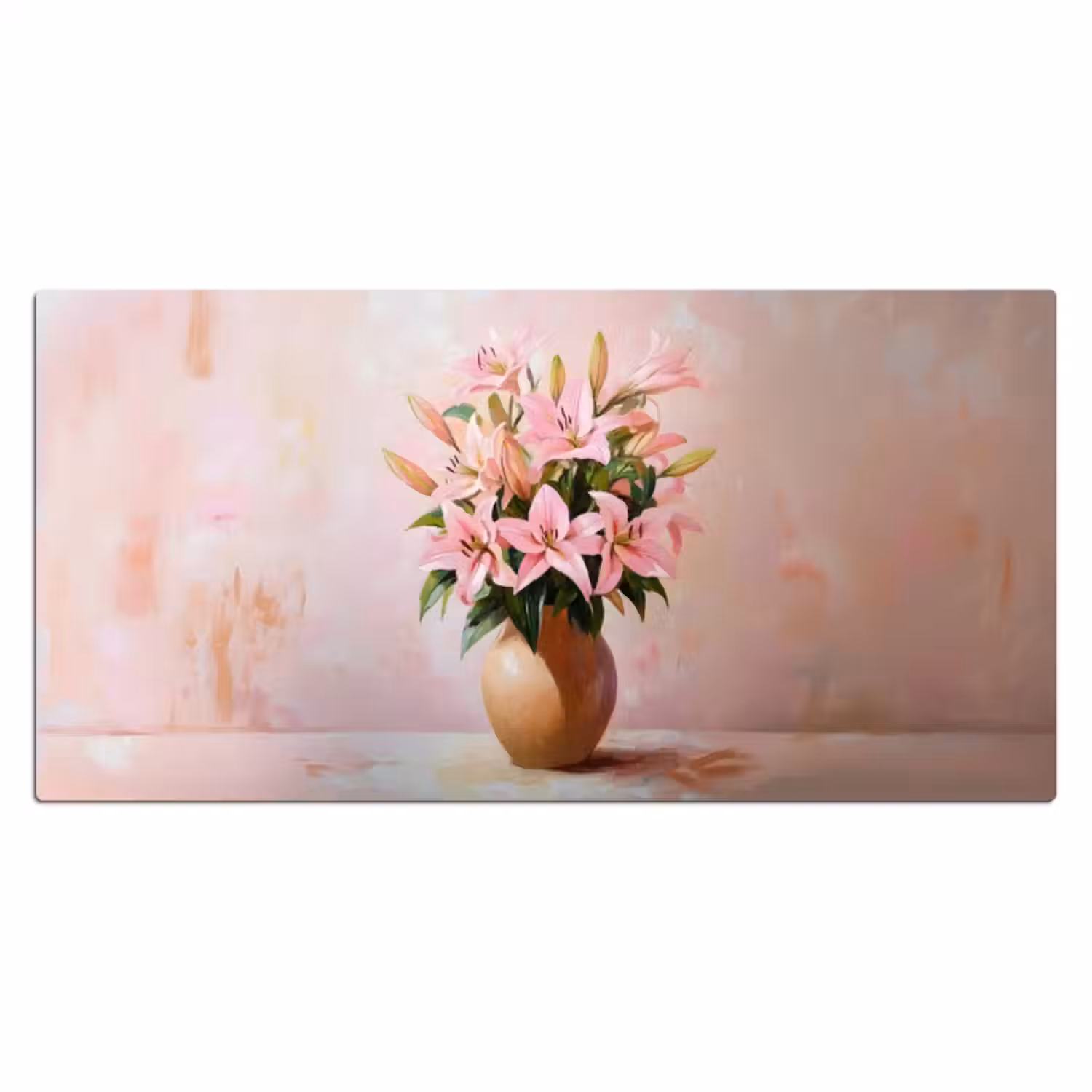 Bureau onderlegger - Vaas - Bloemen - Roze