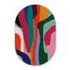 Vormen - Bochten - Kleurrijk - Abstract Wandcirkel Ovaal Glas middel -3d