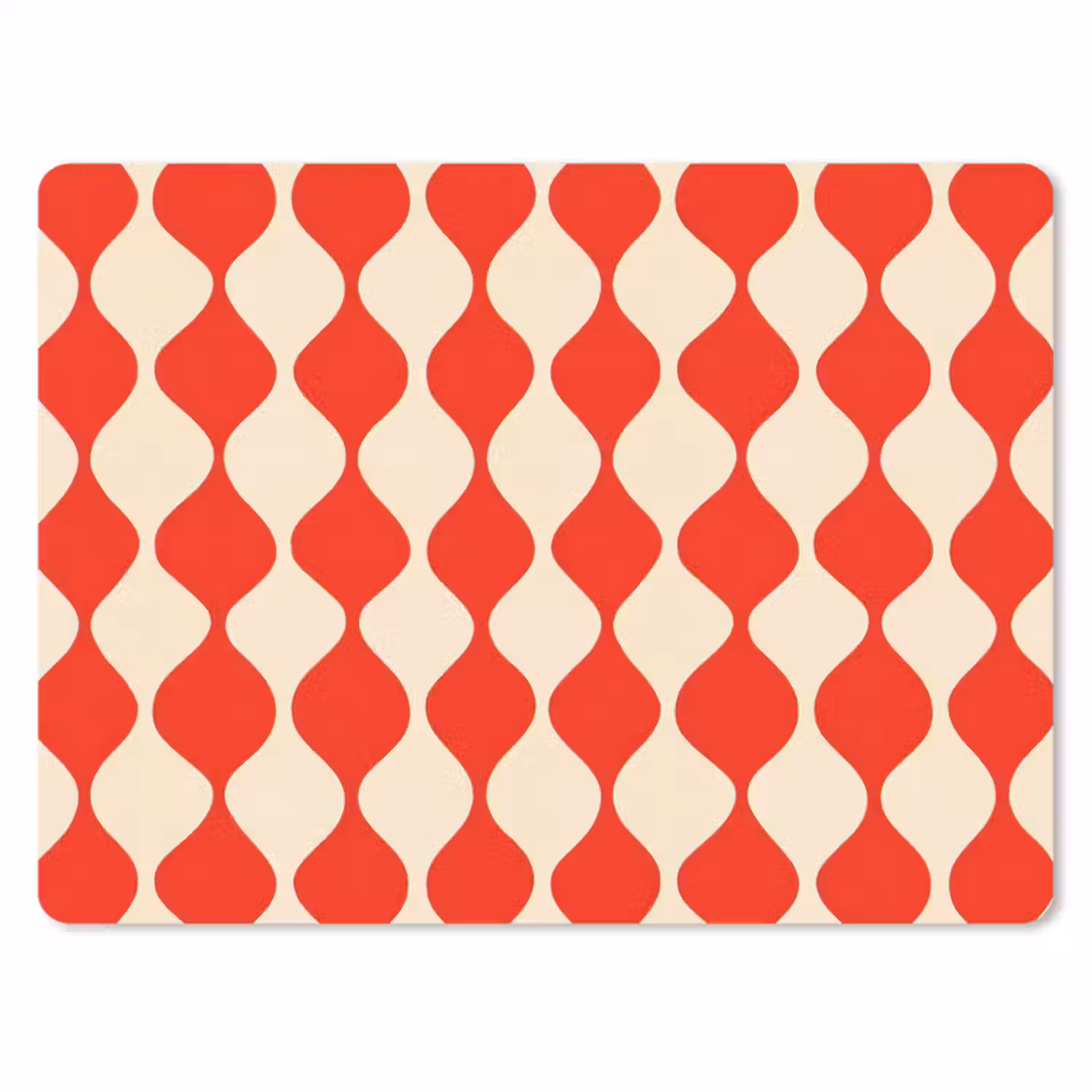Muismat - Golvend patroon - Retro - Rood - Beige