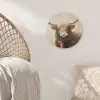 Kerst - Schotse Hooglander - Bruin - Krans Akoestische PET Vilt - Rond klein -sfeer4