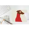 Silhouet - Hond - Trui - Rood muismat rubber klein -witbureau