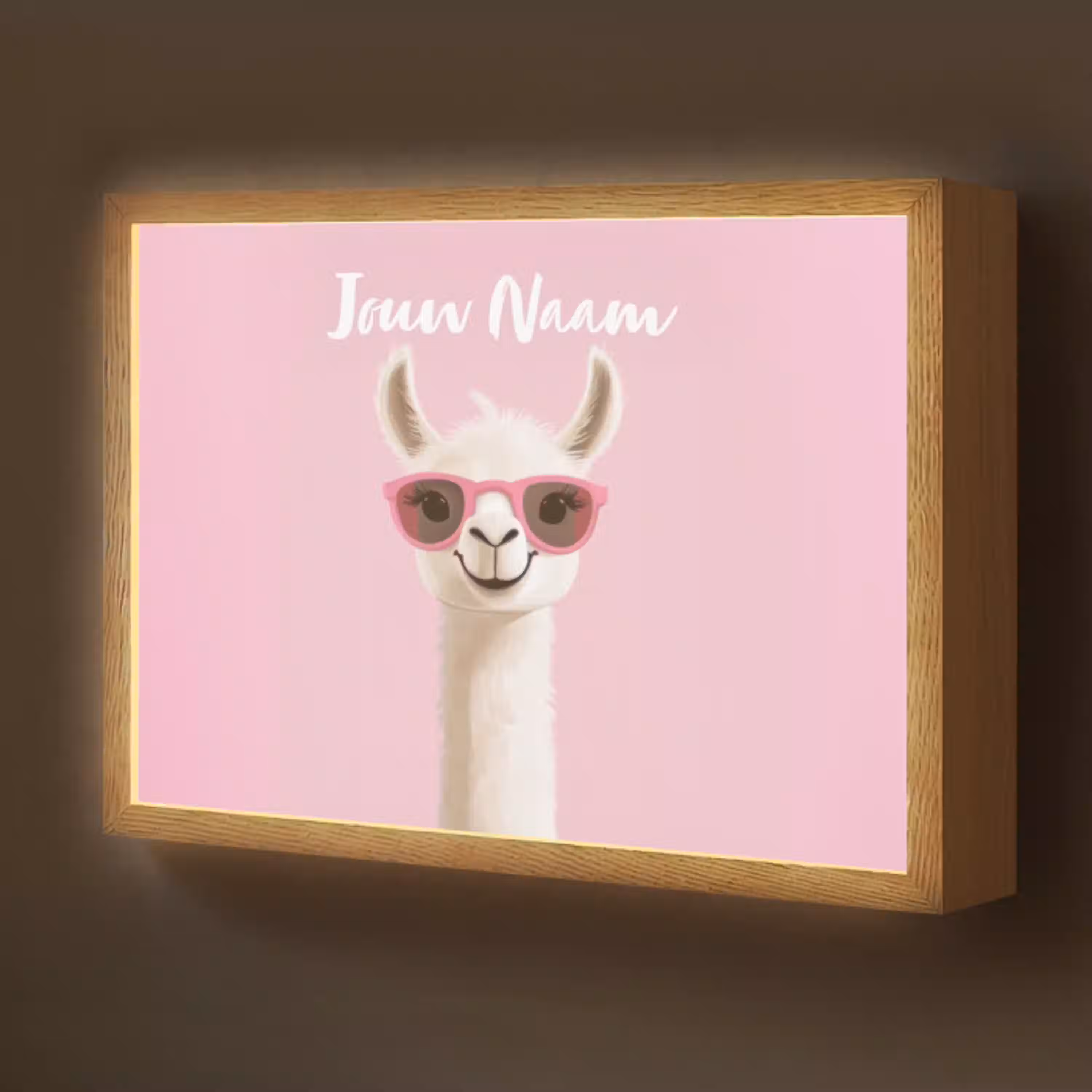 Lama - Zonnebril - Roze Light Box met batterij (Wandlamp kind) middel -z3d_website