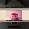 Taart - Hart - Roze keuken achterwand spatscherm klein -sfeer1