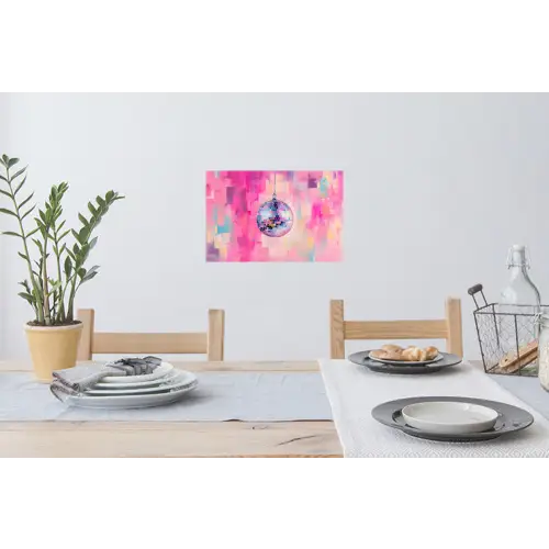 Discobal - Pink - Verf Muursticker klein -eettafel