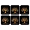 Lichtjes - Boom - Abstract - Zwart onderzetter kurk middel -3d