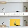 Cactus - Groen - Minimalistisch keuken achterwand spatscherm klein -voor_na_NL